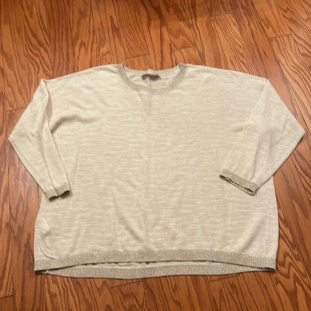 Loft Classic Crew Sweater with a Shimmer Twist